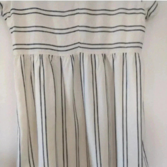 Old Navy Women White Striped Short Pullover Lined Linen Blend Dress XS nautical - Picture 4 of 7
